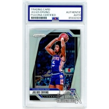 Julius Erving 2024-25 Panini Prizm Silver Autograph Card #292 PSA/DNA