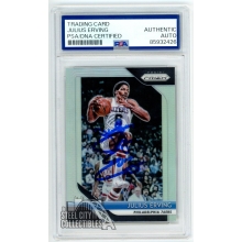 Julius Erving 2018-19 Panini Prizm Silver Autograph Card #95 PSA/DNA
