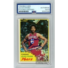 Julius Erving 1981 Topps Autograph Card #30 PSA/DNA