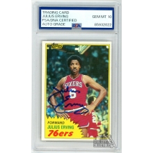 Julius Erving 1981 Topps Autograph Card #30 PSA/DNA 10