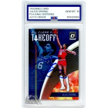 Julius Erving 2018-19 Panini Donruss Optic Autograph Card #13 PSA/DNA 10