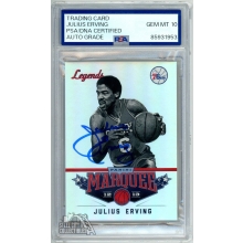 Julius Erving 2012-13 Panini Marquee Legends Autograph Card #110 PSA/DNA 10
