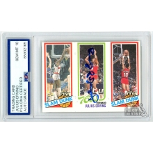 Julius Erving 1981 Topps Slam Dunk Autograph Card #258 PSA/DNA 10