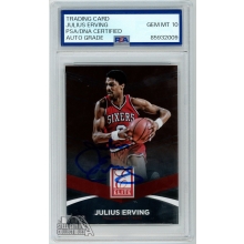 Julius Erving 2014-15 Panini Donruss Elite Autograph Card #83 PSA/DNA 10