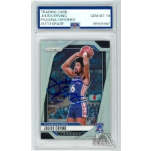 Julius Erving 2024-25 Panini Prizm Silver Autograph Card #292 PSA/DNA 10