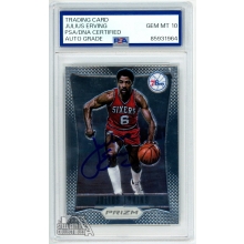 Julius Erving 2012-13 Panini Prizm Autograph Card #156 PSA/DNA 10