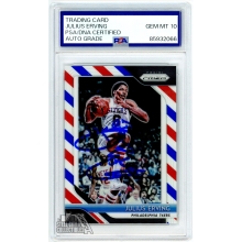 Julius Erving 2018-19 Panini Prizm Red, White & Blue Auto Card #95 PSA/DNA 10