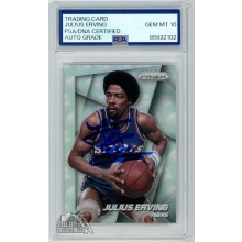 Julius Erving 2014-15 Panini Prizm Hall Of Fame Silver Auto Card #29 PSA/DNA 10