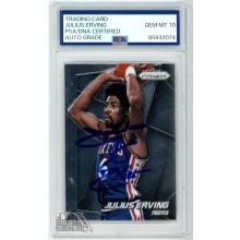 Julius Erving 2014-15 Panini Prizm Autograph Card #163 PSA/DNA 10