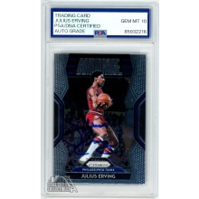 Julius Erving 2018-19 Panini Prizm Dominance Autograph Card #17 PSA/DNA 10