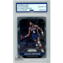 Julius Erving 2015-16 Panini Prizm Autograph Card #288 PSA/DNA 10