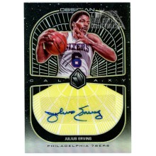Julius Erving 2019-20 Panini Obsidian Galaxy Gold Autograph Card #GA-JEV 08/10