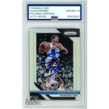 Julius Erving 2018-19 Panini Prizm Silver Autograph Card #95 PSA/DNA 10