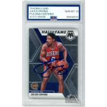 Julius Erving 2019-20 Panini Mosaic Hall Of Fame Autograph Card #288 PSA/DNA 10