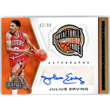 Julius Erving 2019-20 Panini Chronicles Playoff Hall Of Fame Auto Card 02/99