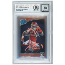 Travis Etienne 2021 Panini Chronicles Donruss Optic Draft Picks Rated Rookie Autograph Card #211 BAS 10 (Orange)
