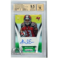 Mike Evans 2014 Panini Prizm Neon Green Yellow Prizm Auto 15/75 BGS 9.5 Gem Mint