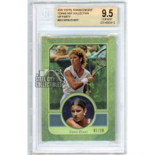 Chris Evert 2020 Topps Transcendent Tennis VIP Green Card #20 /20 BGS 9.5