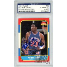 Patrick Ewing 1986-87 Fleer Autograph Rookie Card #32 PSA/DNA (465)