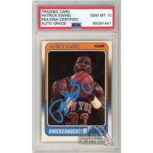 Patrick Ewing 1988-89 Fleer Autograph Card #80 PSA/DNA 10 (Light Blue)