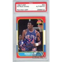 Patrick Ewing 1986-87 Fleer Autograph Rookie Card #32 PSA/DNA (722)