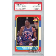 Patrick Ewing 1986-87 Fleer Autograph Rookie Card #32 PSA/DNA (712)