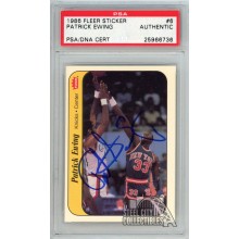 Patrick Ewing 1986-87 Fleer Stickers Autograph Rookie Card #6 PSA/DNA