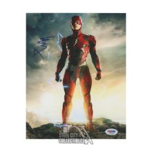 Ezra Miller Autographed Flash Justice League 8x10 Photo - PSA/DNA (Standing)