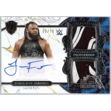 Jacob Fatu 2025 Topps Royalty WWE Regalia Dual Relic Autograph Card #RES-JFA 9/10