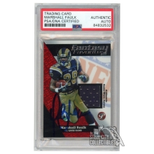 Marshall Faulk 2004 Topps Pristine Fantasy Favorites Jersey Autograph Card #FF-MF PSA/DNA