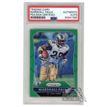 Marshall Faulk 2015 Panini Prizm Green Autograph Card #132 PSA/DNA (Light Blue)