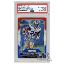 Marshall Faulk 2015 Panini Prizm Red White Blue Autograph Card #132 PSA/DNA (Light Blue)