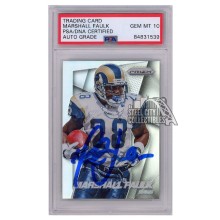 Marshall Faulk 2014 Panini Prizm Silver Autograph Card #48 PSA/DNA 10
