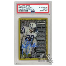 Marshall Faulk 1996 Topps Finest Sterling Autograph Card #173 PSA/DNA (Light Blue)