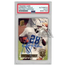 Marshall Faulk 1994 Topps Stadium Club Autograph Rookie Card #327 PSA/DNA (Light Blue)