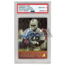 Marshall Faulk 1994 Pinnacle Draft Autograph Rookie Card #DP2 PSA/DNA 10 (Light Blue)