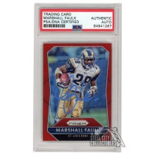 Marshall Faulk 2015 Panini Prizm Red Autograph Card #132 PSA/DNA (Light Blue)