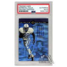 Marshall Faulk 1996 Upper Deck SP Holoview Autograph Card #15 PSA/DNA (Light Blue)
