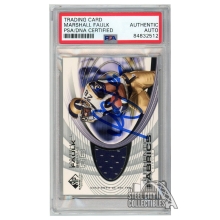 Marshall Faulk 2004 Upper Deck SP Game Used Authentic Fabrics Autograph Card #AF-MF PSA/DNA