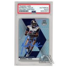 Marshall Faulk 2020 Panini Mosaic Silver Autograph Card #121 PSA/DNA (Light Blue)