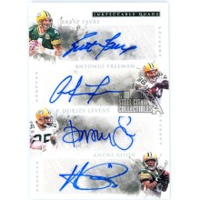 Favre, Freeman, etc. 2019 Panini Impeccable Inkpeccable Quad Auto Card 01/10