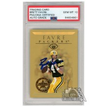 Brett Favre 1996 Leaf 22 Karat Gold Leaf Stars Autograph Card /2500 #11 PSA/DNA 10