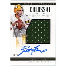 Brett Favre 2017 Panini National Treasures Colossal Signatures Patch Autograph Card #CS-BFV 16/25