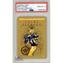 Brett Favre 1996 Leaf 22 Karat Gold Leaf Stars Autograph Card /2500 #11 PSA/DNA 10