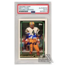 Brett Favre 1992 Topps Gold Autograph Card #696 "HOF 16" PSA/DNA