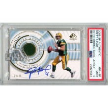 Brett Favre 2008 Upper Deck SP Authentic Retro Rookie Jersey Autograph Card #RR-BF 23/75 PSA 9