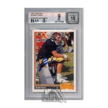 Brett Favre 1991 Upper Deck Star Rookie Autograph Card #13 BGS 9 BAS 10