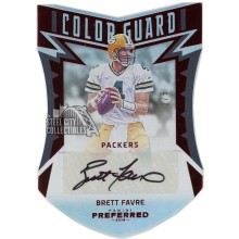 Brett Favre 2016 Panini Preferred Color Guard Red Auto #205 2/5