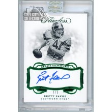 Brett Favre 2019 Panini Flawless Collegiate Greats Emerald Auto Card #5 1/5
