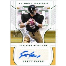 Brett Favre 2021 Panini National Treasures Collegiate Green Auto 5/5